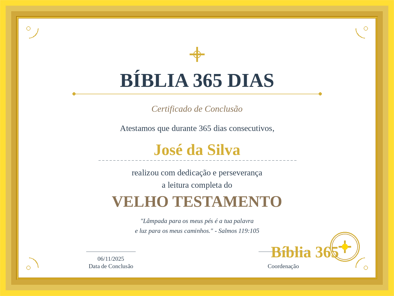Certificado Bíblia 365